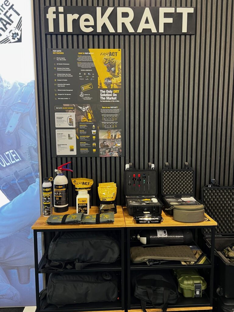 - FAST-ACT Partner, fireKRAFT, exhibited our Dry Decon products at Enforce Tac in Nürnberg, Germany